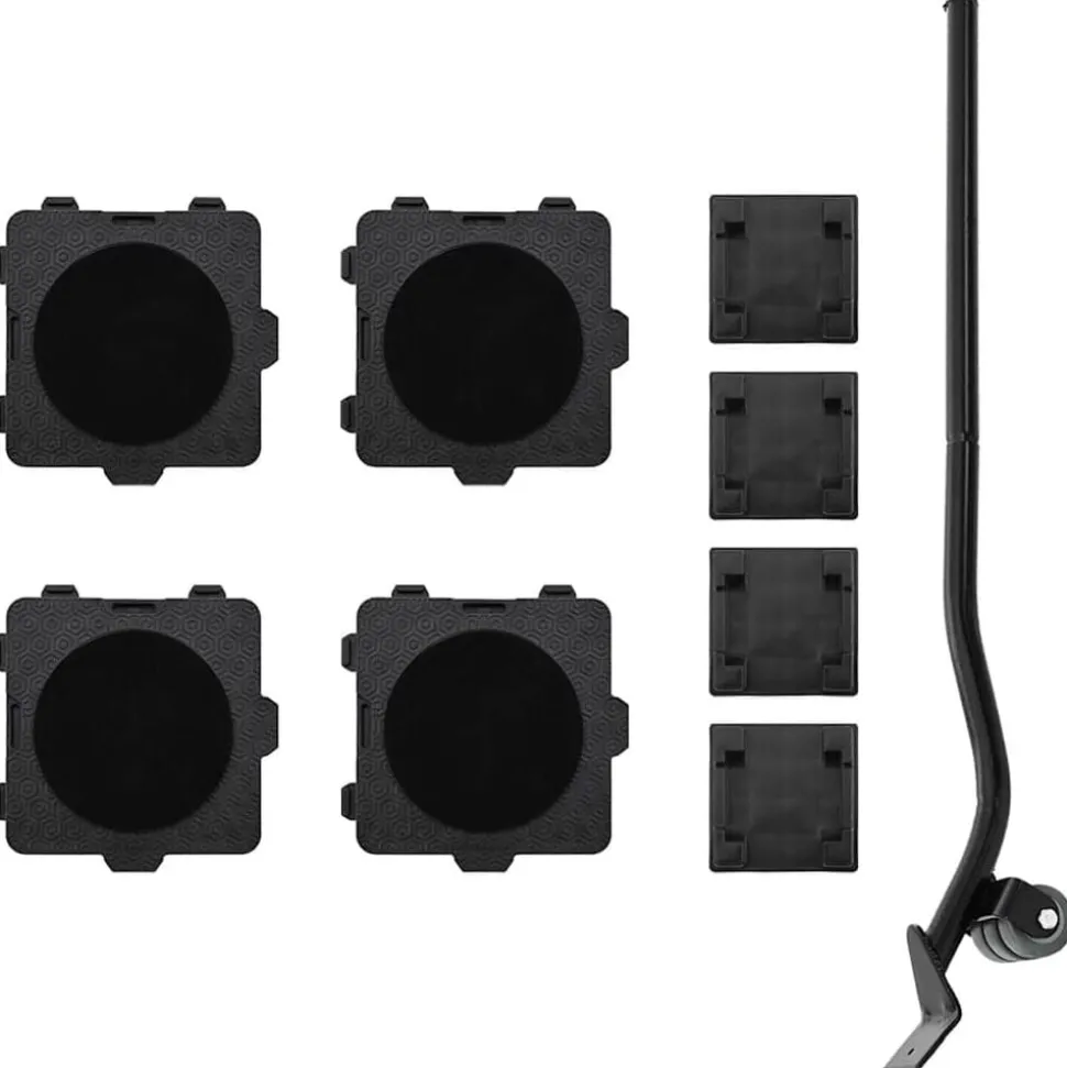 vidaXL Meubelrollers 4 st met lifter 13,5x13,5x4,2 cm 300 kg zwart