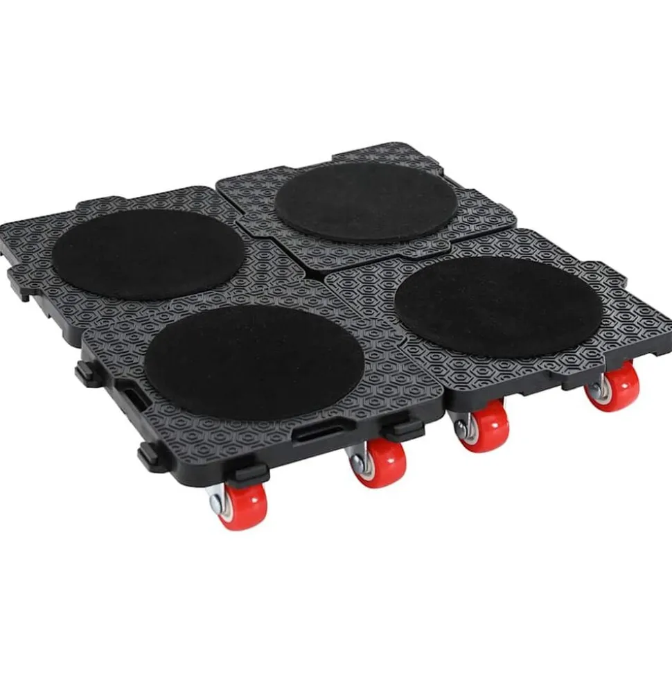 vidaXL Meubelrollers 4 st met lifter 13,5x13,5x4,2 cm 300 kg zwart