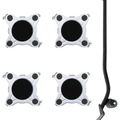 vidaXL Meubelrollers 4 st met lifter 15,5x15,5x5,5 cm staal 1000 kg