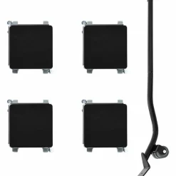 vidaXL Meubelrollers 4 st met lifter 13,5x13,5x6 cm staal 1300 kg
