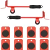 vidaXL Meubelrollers 8 stuks met lifters 9,8x7,5x3 cm 150 kg rood