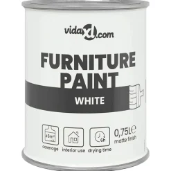vidaXL Meubelverf Wit 0,75 L Wandprint