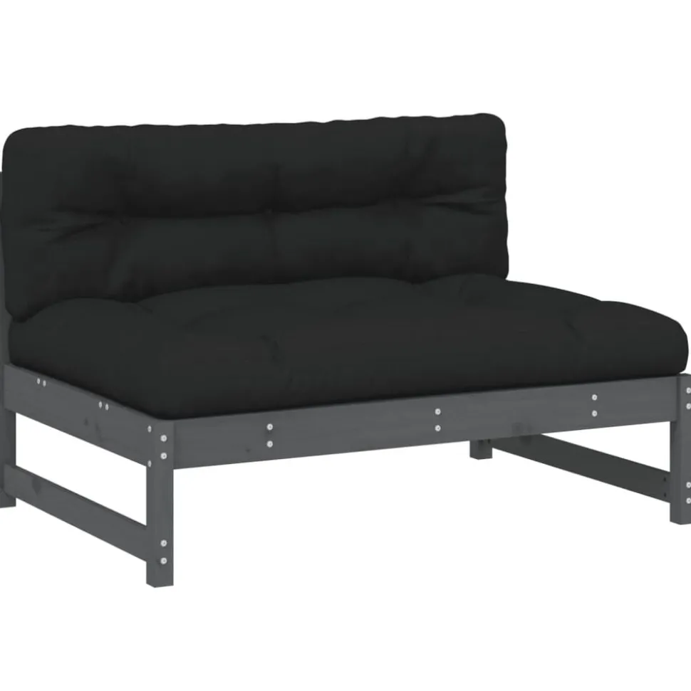 vidaXL Middenbank 120x80 cm massief grenenhout grijs