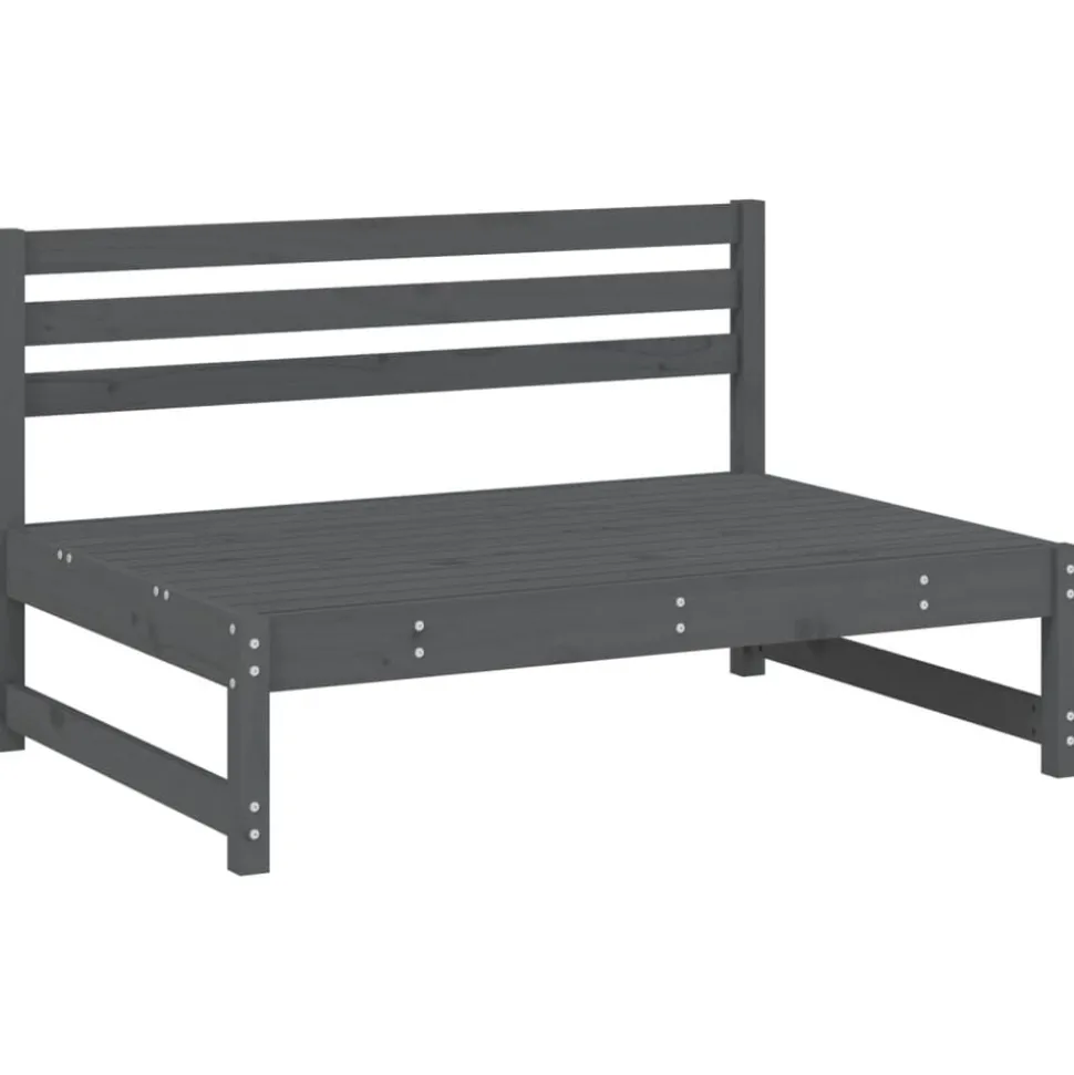 vidaXL Middenbank 120x80 cm massief grenenhout grijs