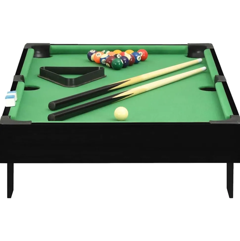 vidaXL Minipooltafel 3 Feet 92x52x19 cm zwart en groen