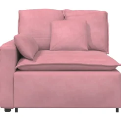 vidaXL Modulaire bank Armleuning eindmodule met kussens 100 cm roze