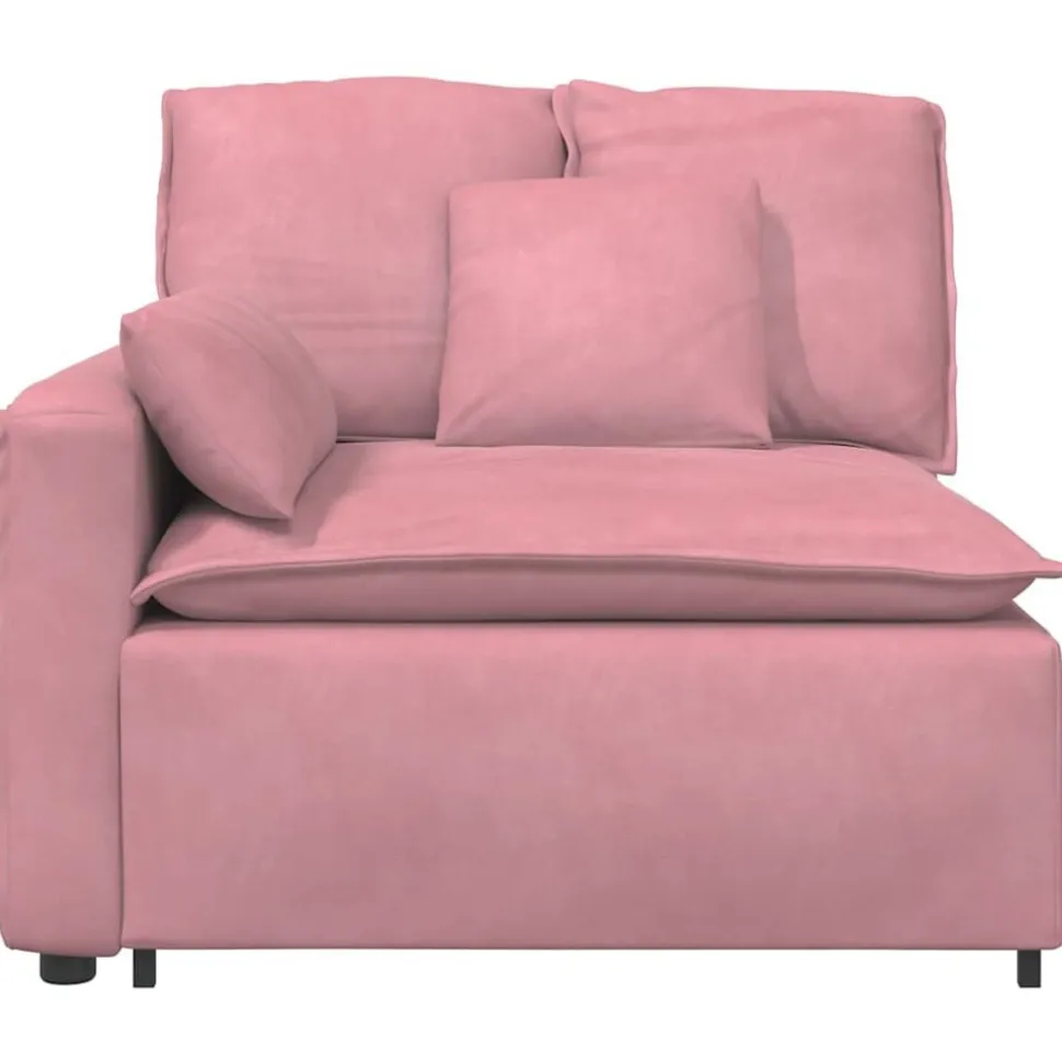 vidaXL Modulaire bank Armleuning eindmodule met kussens 100 cm roze