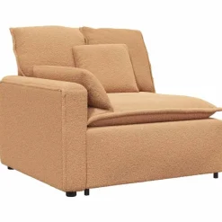 vidaXL Modulaire bank Armleuning eindmodule met kussens 100 cm beige