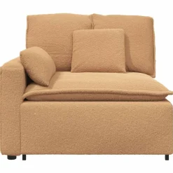 vidaXL Modulaire bank Armleuning eindmodule met kussens 100 cm beige