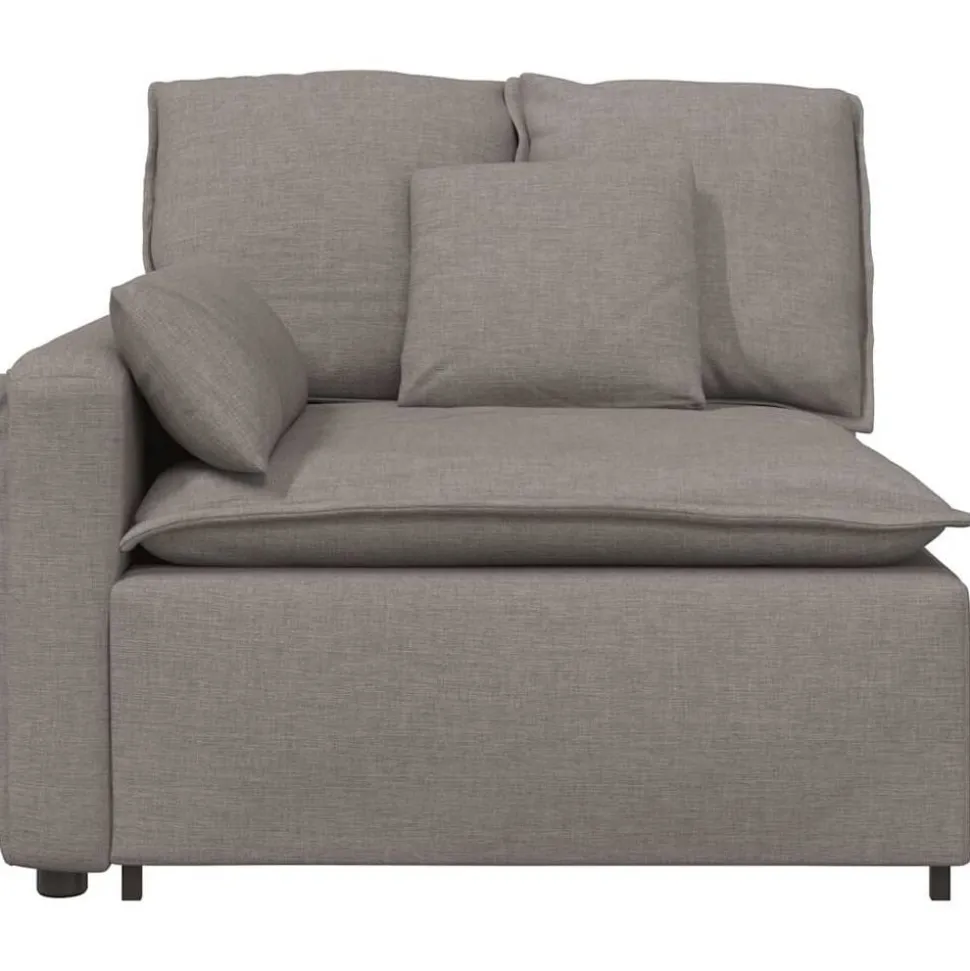 vidaXL Modulaire bank Armleuning eindmodule met kussens 100 cm taupe
