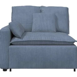 vidaXL Modulaire bank Armleuning eindmodule met kussens 100 cm blauw
