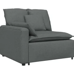 vidaXL Modulaire bank Armleuning eindmodule met kussens 100 cm