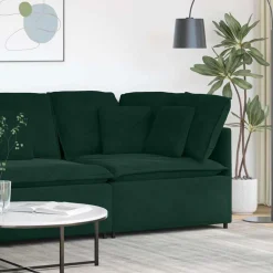 vidaXL Modulaire bank hoekmodule met kussens 100 cm donkergroen