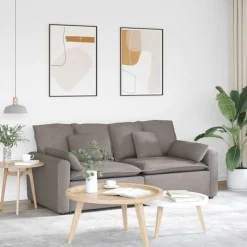 vidaXL Modulaire bank met kussens taupe