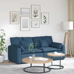 vidaXL Modulaire bank met kussens blauw
