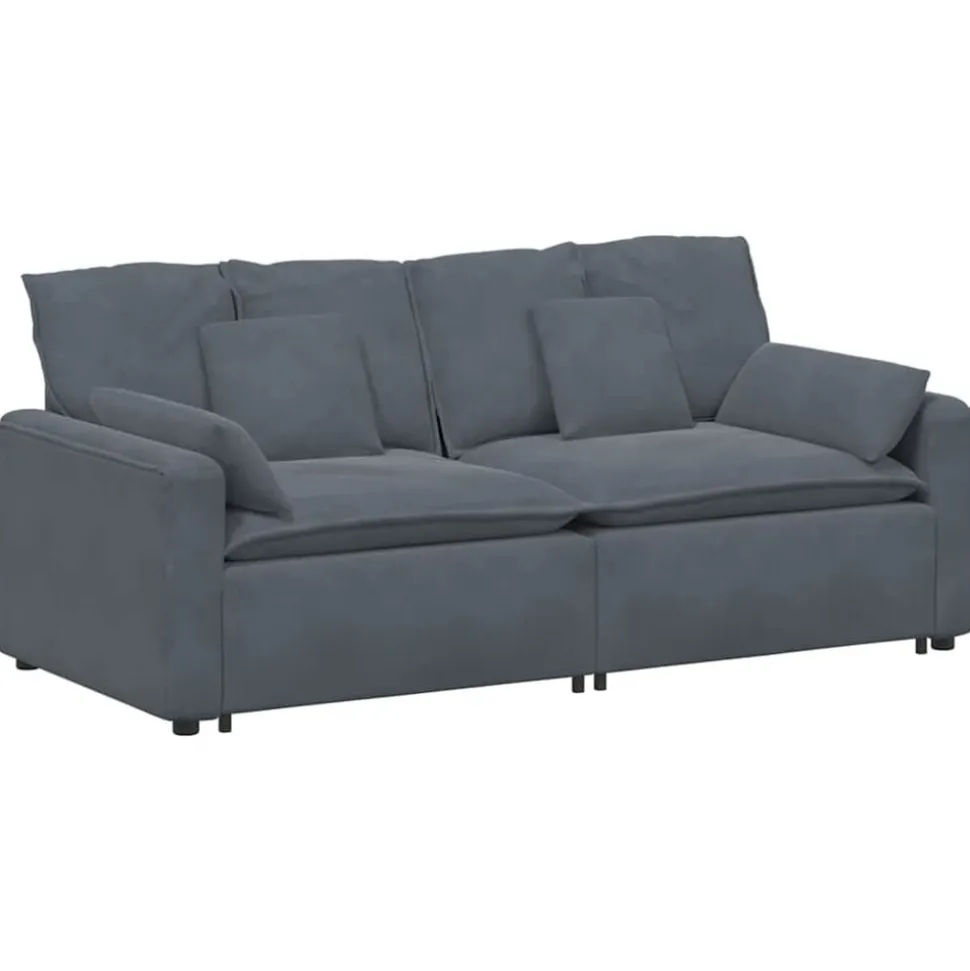 vidaXL Modulaire bank met kussens donkergrijs