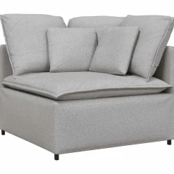 vidaXL Modulaire bank met kussens stof wolk grijs