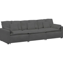 vidaXL Modulaire bank met kussens donkergrijs