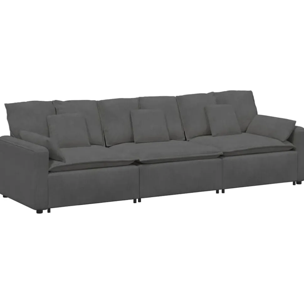 vidaXL Modulaire bank met kussens donkergrijs