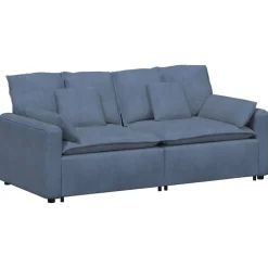 vidaXL Modulaire bank met kussens blauw