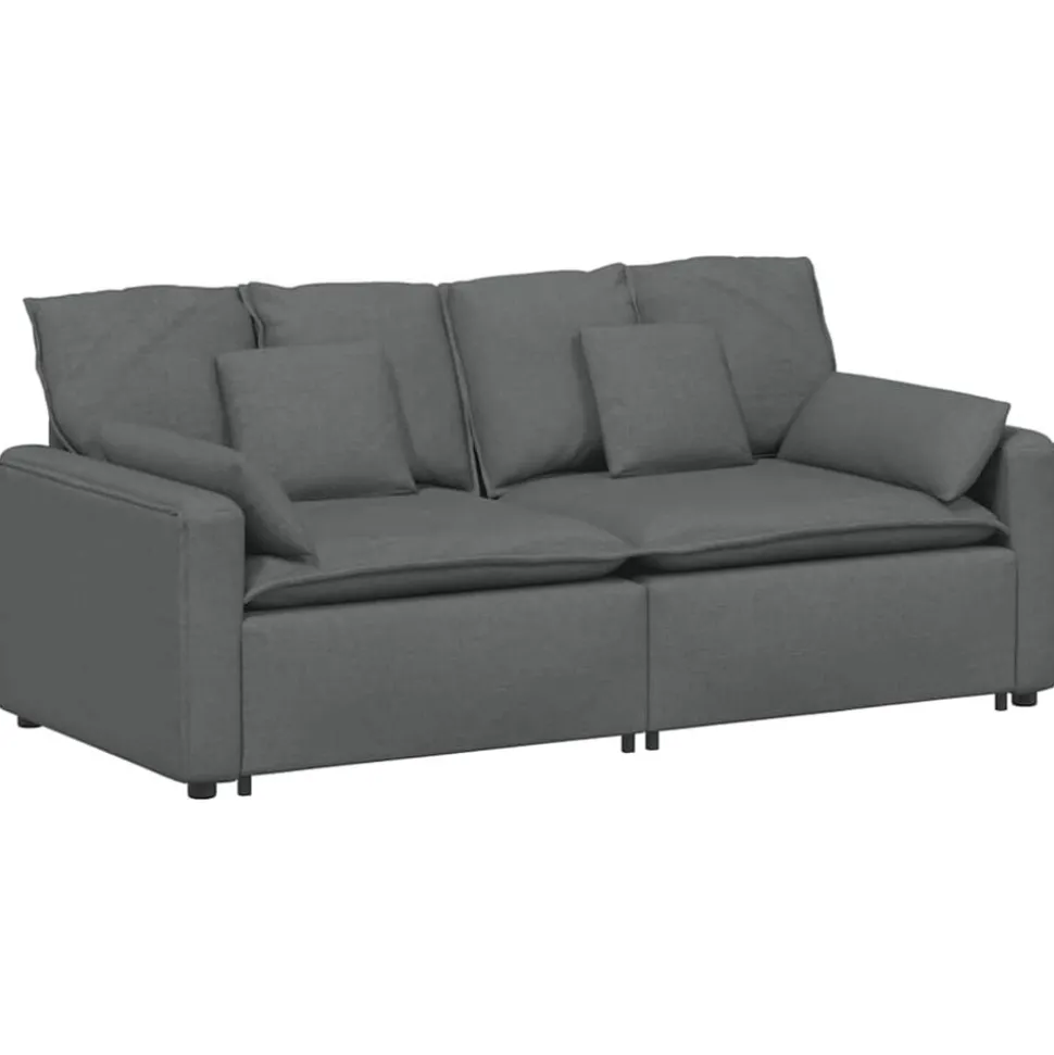 vidaXL Modulaire bank met kussens donkergrijs