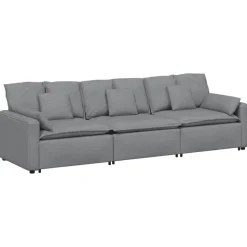 vidaXL Modulaire bank met kussens lichtgrijs