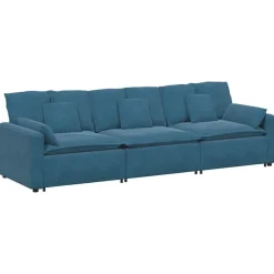 vidaXL Modulaire bank met kussens blauw