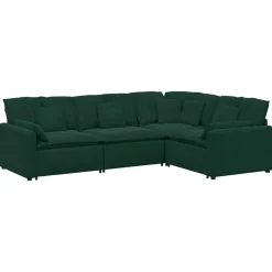 vidaXL Modulaire bank met kussens fluweel donkergroen