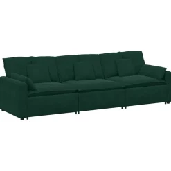 vidaXL Modulaire bank met kussens donkergroen