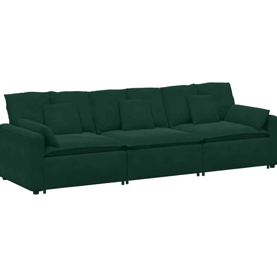 vidaXL Modulaire bank met kussens donkergroen
