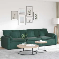 vidaXL Modulaire bank met kussens donkergroen