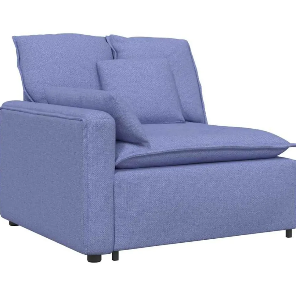 vidaXL Modulaire bank met kussens stof jeansblauw