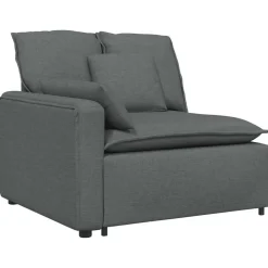 vidaXL Modulaire bank met kussens donkergrijs