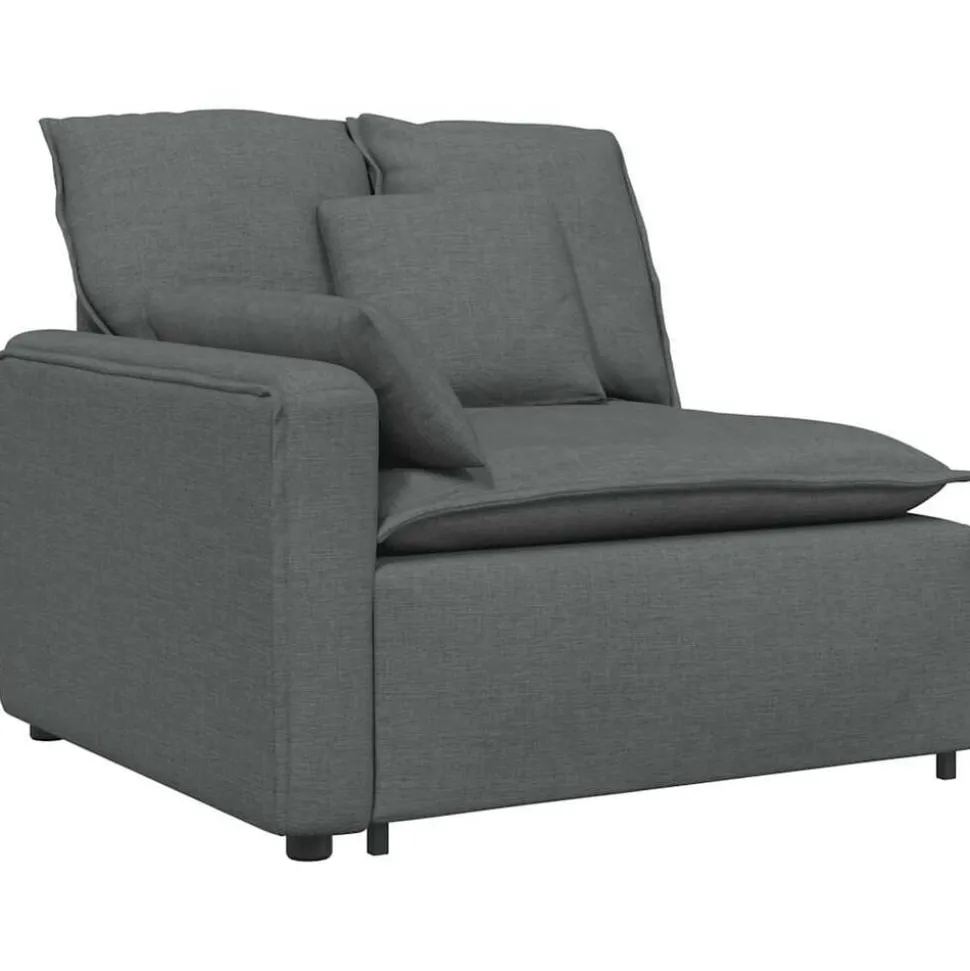 vidaXL Modulaire bank met kussens donkergrijs