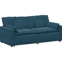vidaXL Modulaire bank met kussens blauw