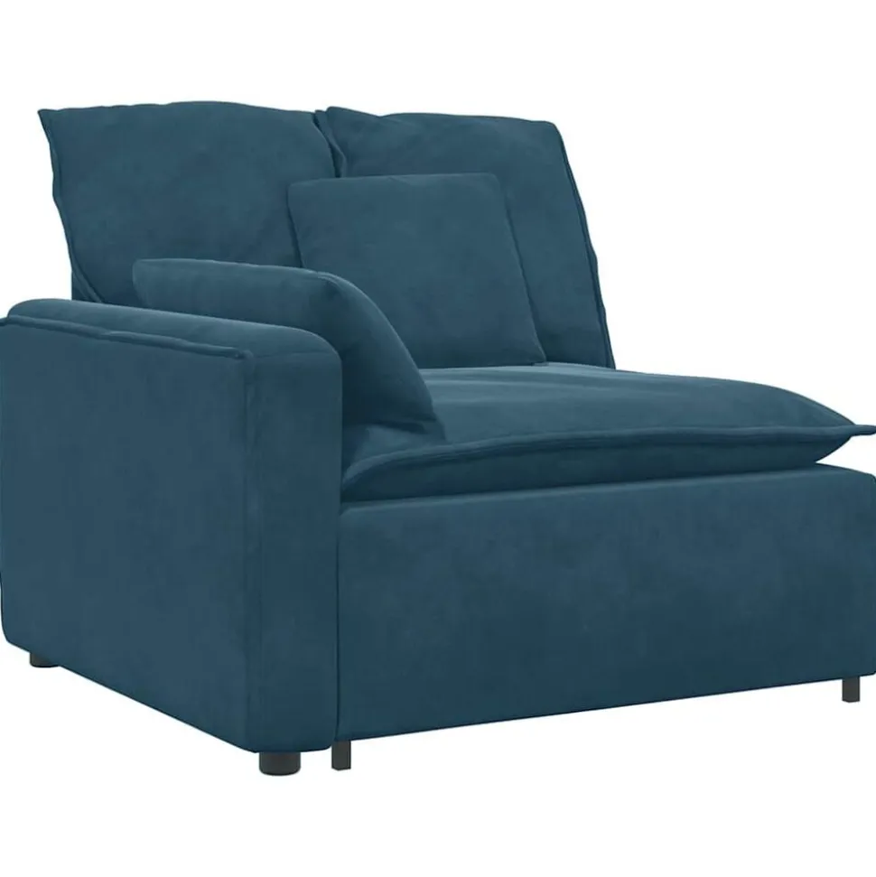 vidaXL Modulaire bank met kussens blauw