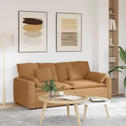 vidaXL Modulaire bank met kussens beige