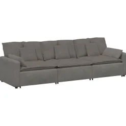 vidaXL Modulaire bank met kussens lichtgrijs