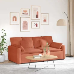 vidaXL Modulaire bank met kussens rood oranje