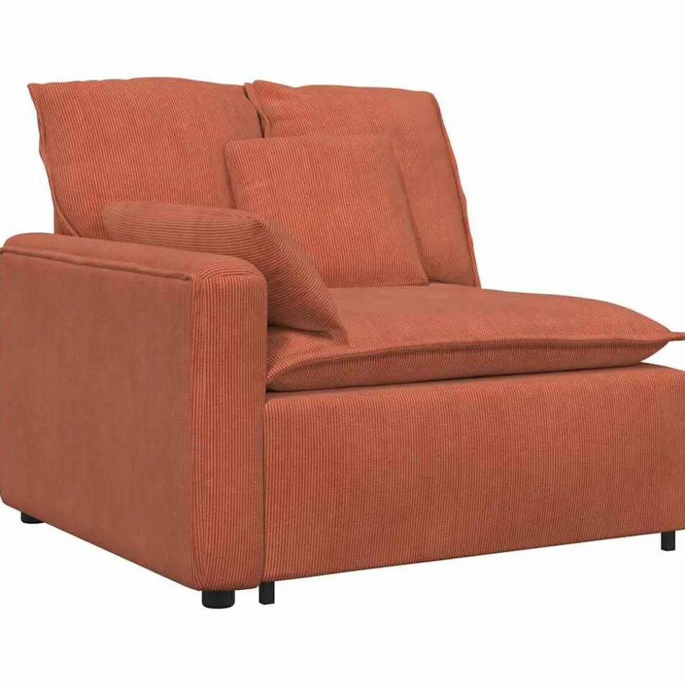 vidaXL Modulaire bank met kussens rood oranje