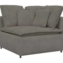 vidaXL Modulaire bank met kussens corduroy stof lichtgrijs