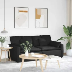 vidaXL Modulaire bank met kussens zwart