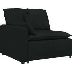 vidaXL Modulaire bank met kussens zwart