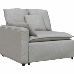 vidaXL Modulaire bank met kussens stof wolk grijs