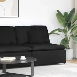 vidaXL Modulaire bank middenmodule met kussens 100 cm zwart