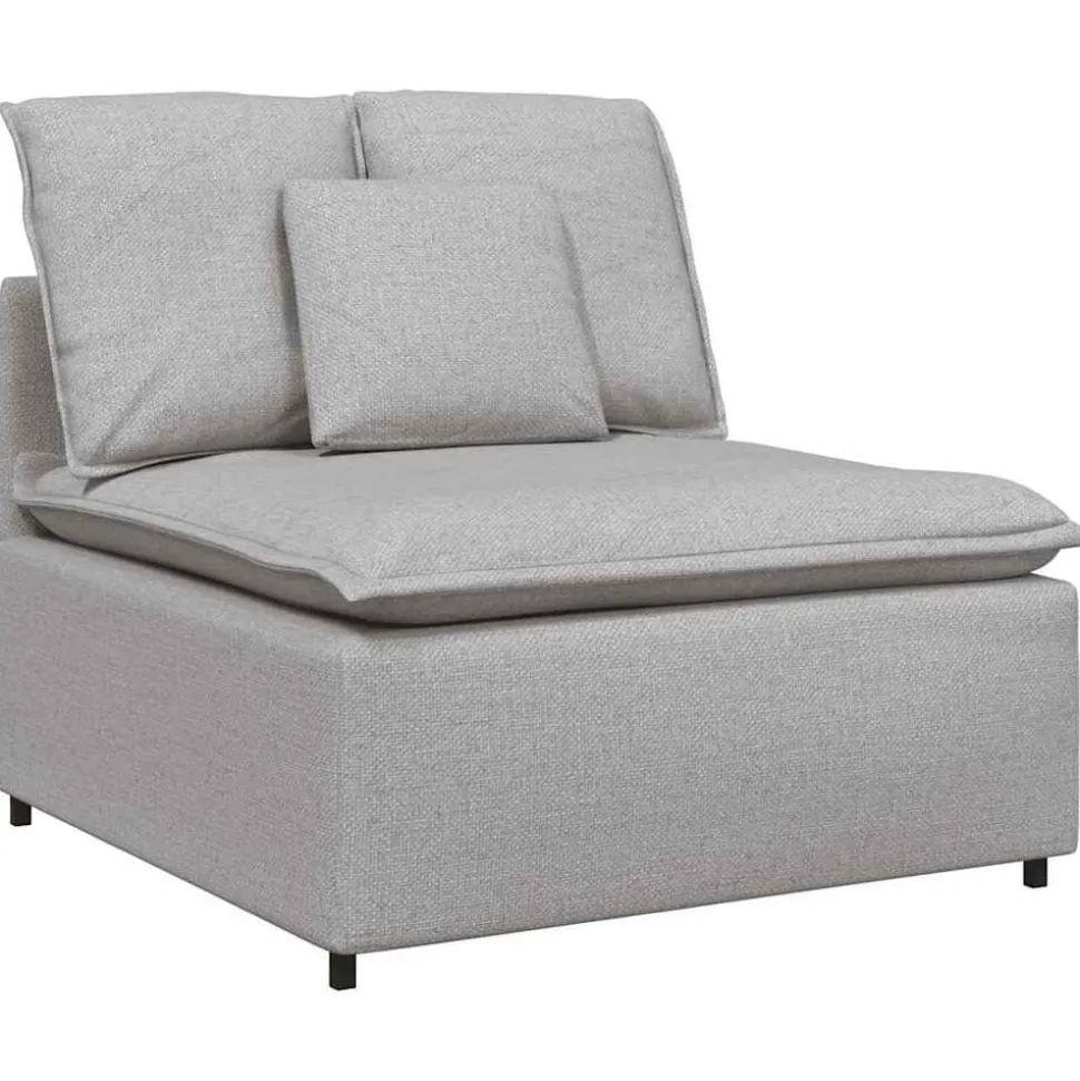 vidaXL Modulaire bank middenmodule met kussens 100 cm wolk grijs
