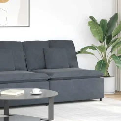vidaXL Modulaire bank middenmodule met kussens 100 cm donkergrijs