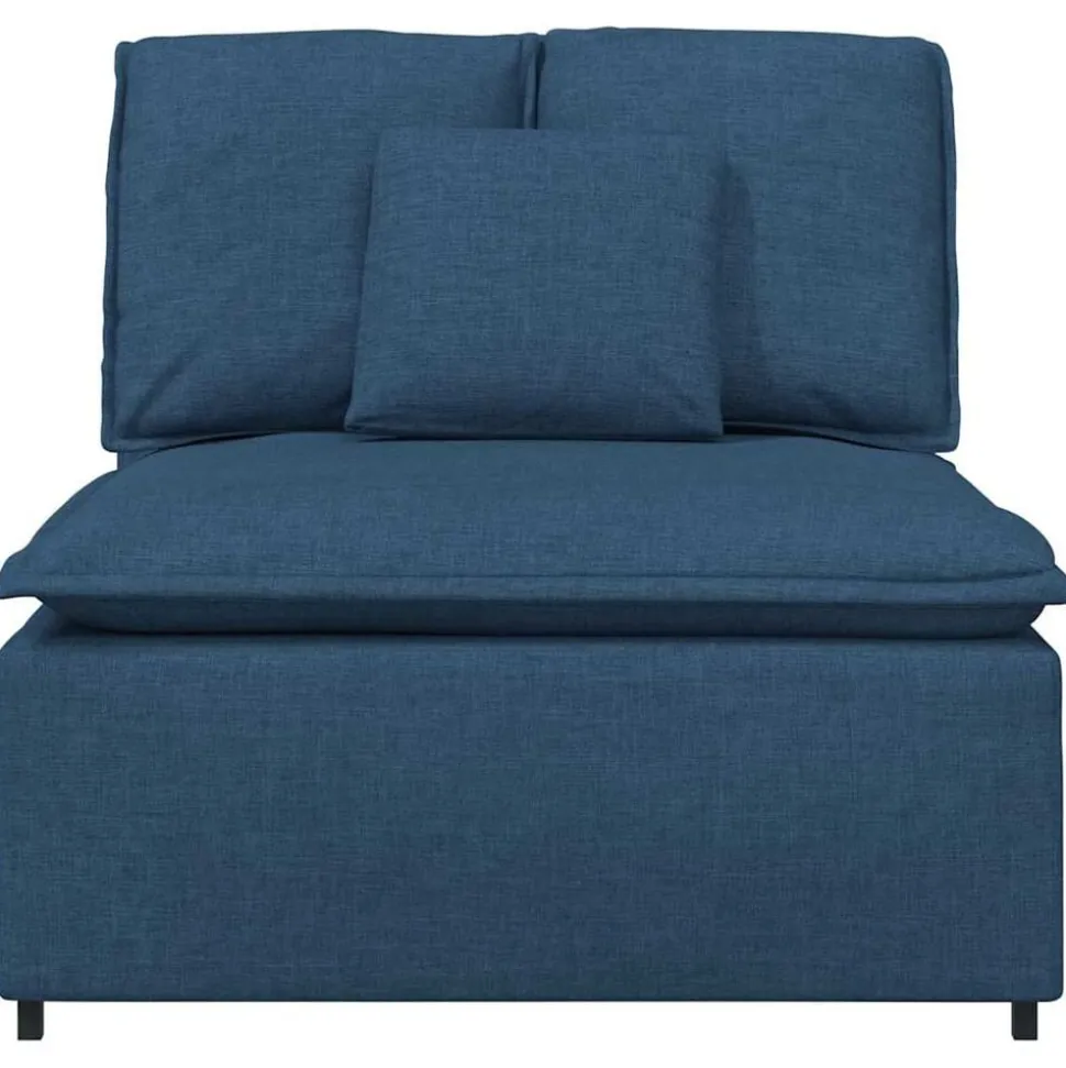vidaXL Modulaire bank middenmodule met kussens 100 cm blauw