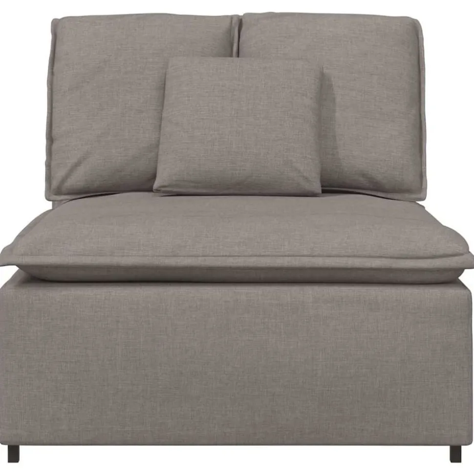vidaXL Modulaire bank middenmodule met kussens 100 cm taupe