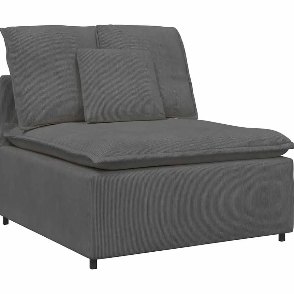 vidaXL Modulaire bank middenmodule met kussens 100 cm donkergrijs